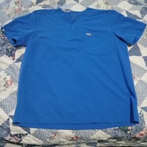 Figs Royal Blue V-Neck Scrub Top